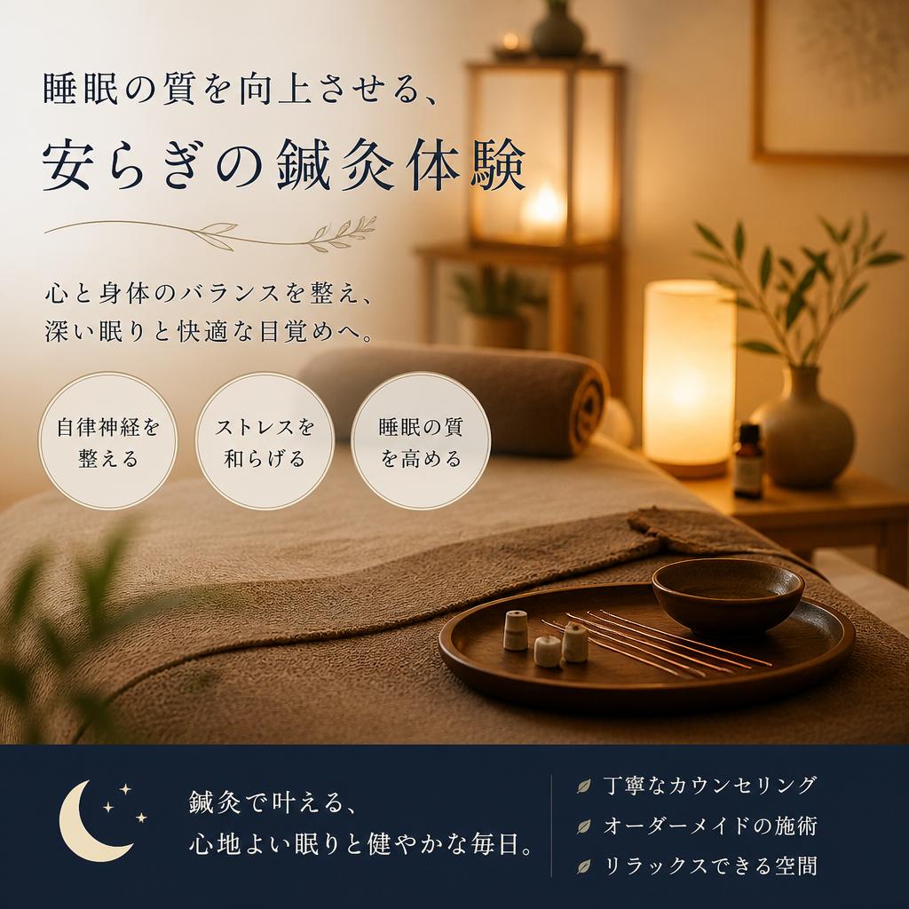 睡眠の質を向上させる、安らぎの鍼灸体験