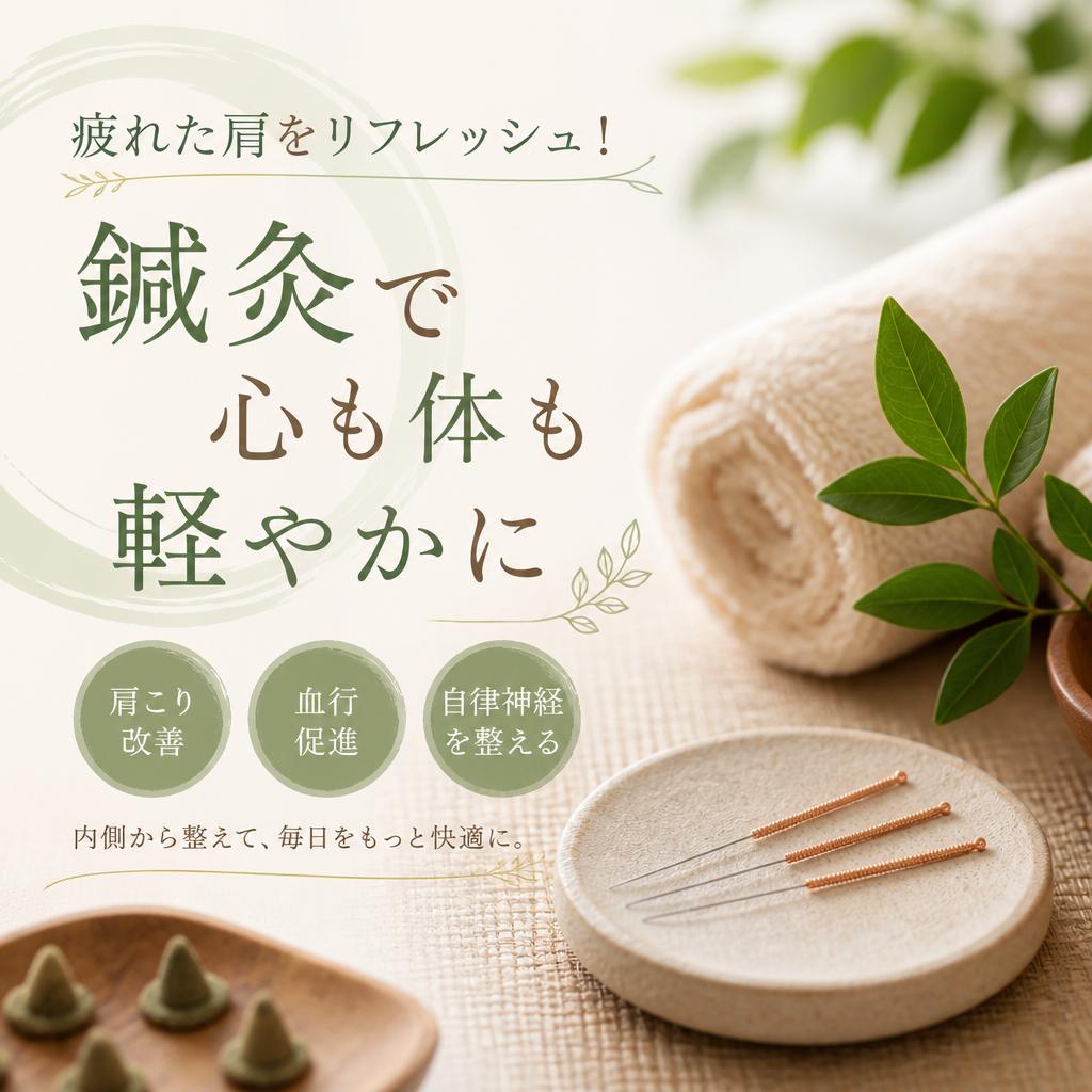 疲れた肩をリフレッシュ！鍼灸で心も体も軽やかに